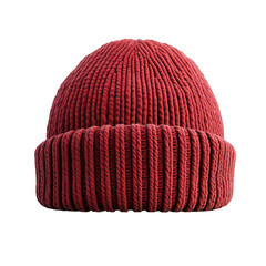 Red knit cap with a red stripe