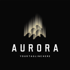 Fototapeta premium aurora logo design landscape sky nature ice, vector illustration symbol templet