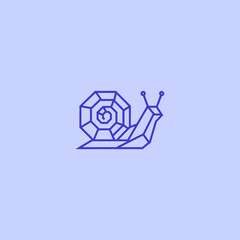 Snail spiral shell line art minimalist logo design.
