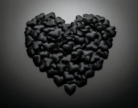 A dark heart composed of many smaller hearts