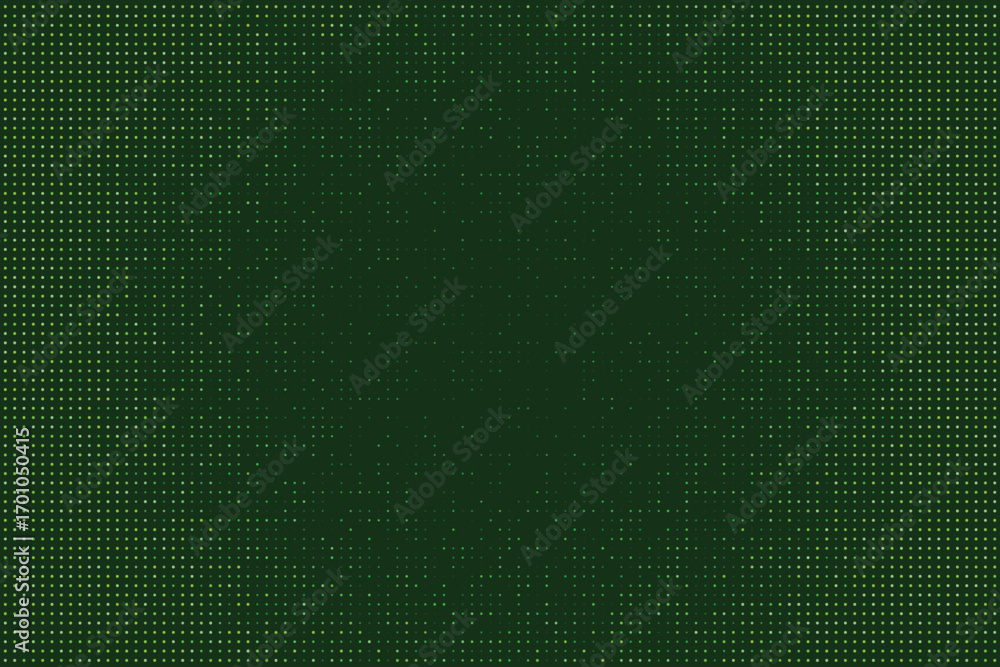 Poster modern digital background featuring a gradient of light green dots on a dark emerald green backdrop,