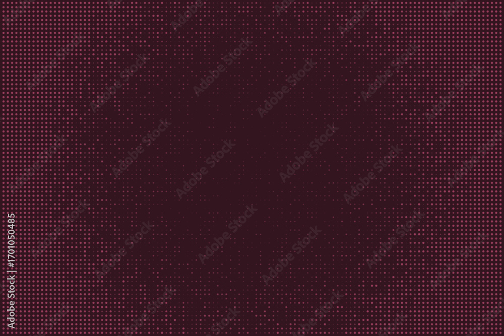 Poster abstract dark purple background with a radial gradient of pink halftone dots, creating a modern digi