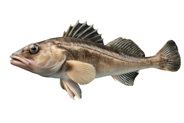 Fototapeta premium A detailed close-up of a Pacific Hake fish, isolated on a transparent background. background removed