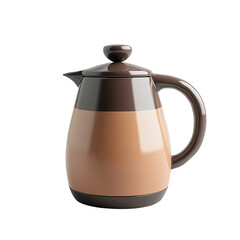 Fototapeta premium Brown and tan coffee pot with a brown handle