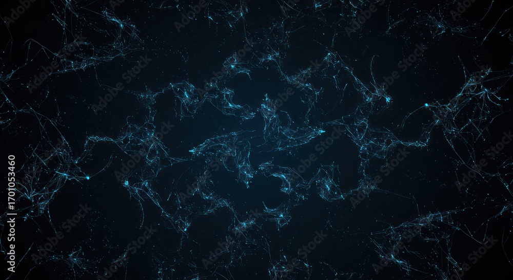Wall mural abstract network of luminescent fractures