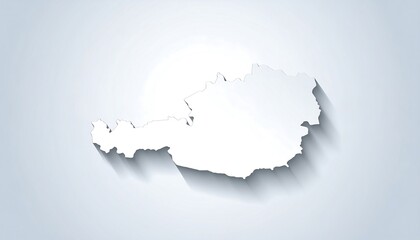Detailed, outlined map of Austria, presented with a light and airy aesthetic.