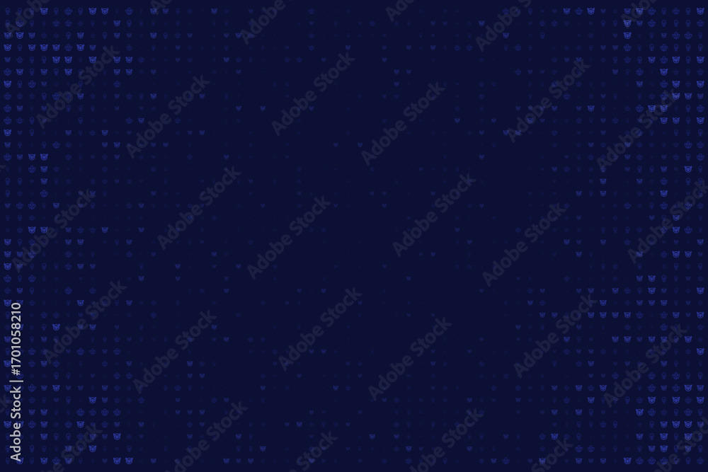 Poster decorative patterned background with colorful icons for creative projects and branding