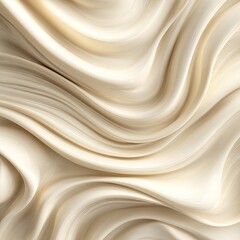 Obraz premium Abstract, flowing cream or milk texture. Creamy, smooth, swirling, light beige, liquid waves