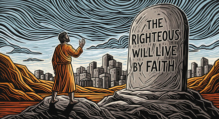 Habakkuk 2  Life by Faith rinocut print style