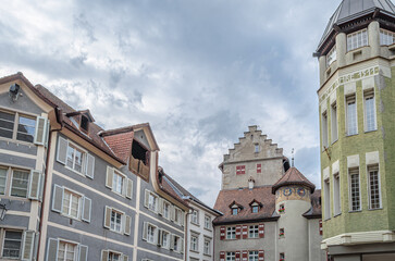 Architecture in the old town of Feldkirch, Austria