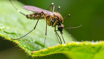 Close-up of mosquito on leaf