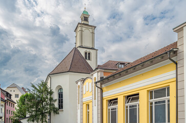 Architecture in the old town of Feldkirch, Austria