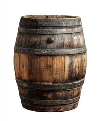 Fototapeta premium Aged wooden barrel, isolated
