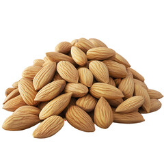 Fototapeta premium Pile of almonds on transparent background