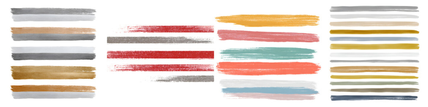 Watercolor Brush Stroke Set: Artistic Design Elements for Creative Projects
