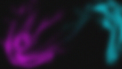 Abstract Glowing Shapes with Purple and Teal on Dark Background
