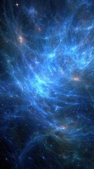 Cosmic Nebula With Vibrant Blue Hues