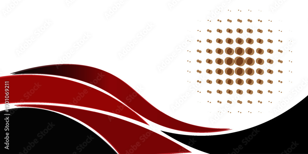 Poster abstract red waves are flowing on black and white background. red line background curve element. sui