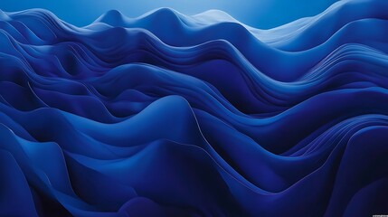 Obraz premium Abstract blue waves flowing with light and shadow showcasing smooth undulating shapes background
