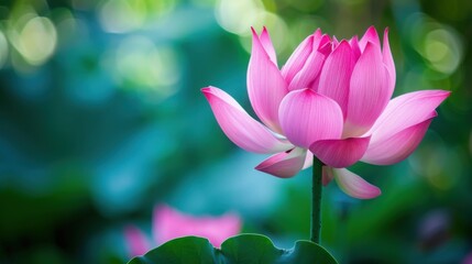 Fototapeta premium Vibrant Water Lilies & Lotus: Aquatic Blooms by Pond – Summer Nature