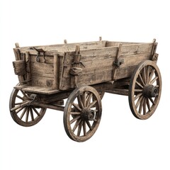 Fototapeta premium Aged wooden wagon, side view