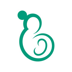 mom and baby logo  icon vector in flat style design