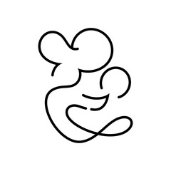 elegant mother and baby logo  icon vector in line style design