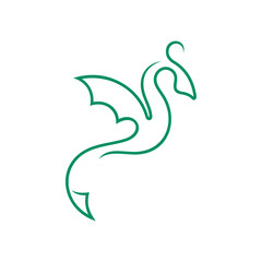 luxury dragon logo icon vector in line style design