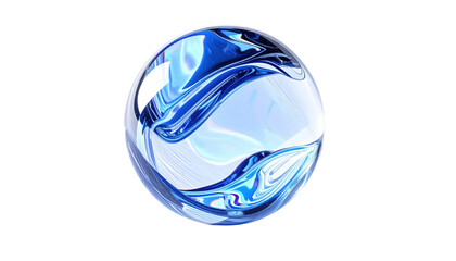 Mesmerizing Blue Swirls in a Glass Sphere.