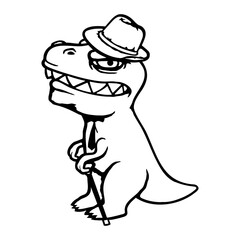 Evil Dino T-Rex Gangster Boss Hat Criminal Gang