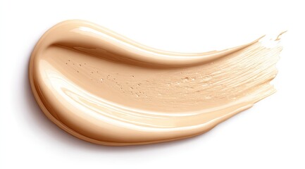 Fototapeta premium Creamy beige foundation smudge on white