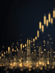 Digital Heights: A Golden City Ascending on Waves of Technological Advancement and Financial Growth