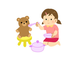 おままごとをする女の子