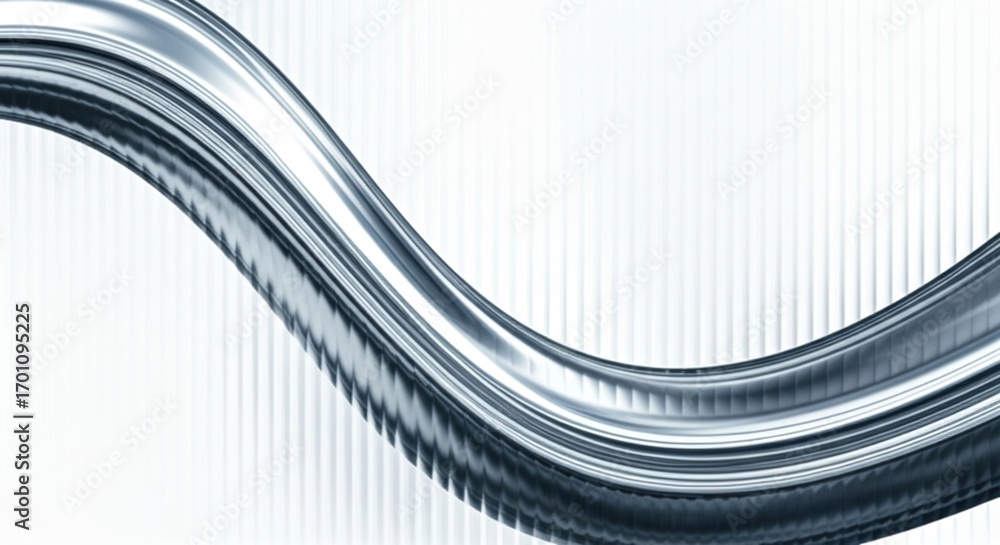 Poster abstract metallic wave background with chrome reflections. sleek silver futuristic design with flowi