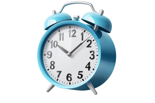 Blue alarm clock with the time of 10:30