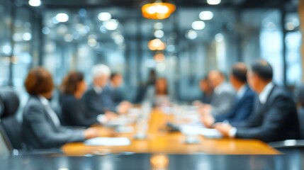 Blurred Business Meeting: Corporate Conference Room