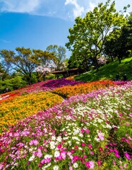 Obraz premium Colorful flower garden in a park