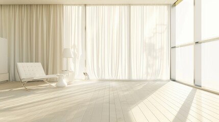 Fototapeta premium Luxury Living Room Interior Design: Cozy Home Space with Sofa, Armchair, Lamp & Wooden Furniture