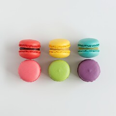 Obraz premium Colorful Macarons A Delightful Rainbow of French Pastries