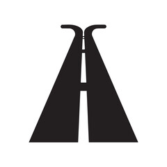 Simple highway logo design showing futuristic road and business identity