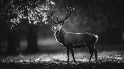 Majestic deer in forest