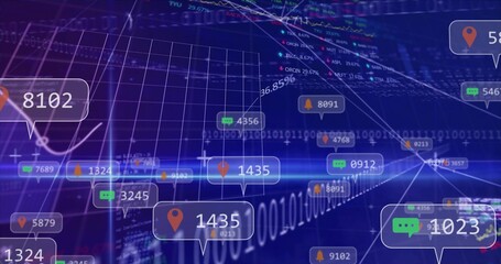 Displaying callouts and 3D graphs in data grid, with numeric bubbles binary code icons and markers
