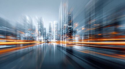 Blurred cityscape, motion trails
