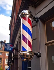 Classic barber pole sign