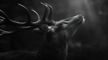 Majestic deer silhouetted