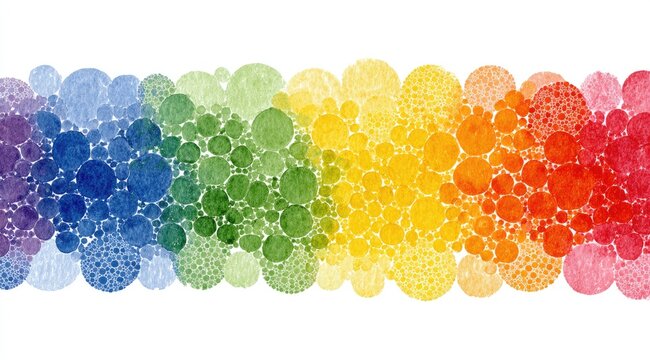 Watercolor rainbow circles