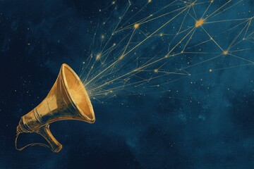 Golden megaphone broadcasts digital network (1)