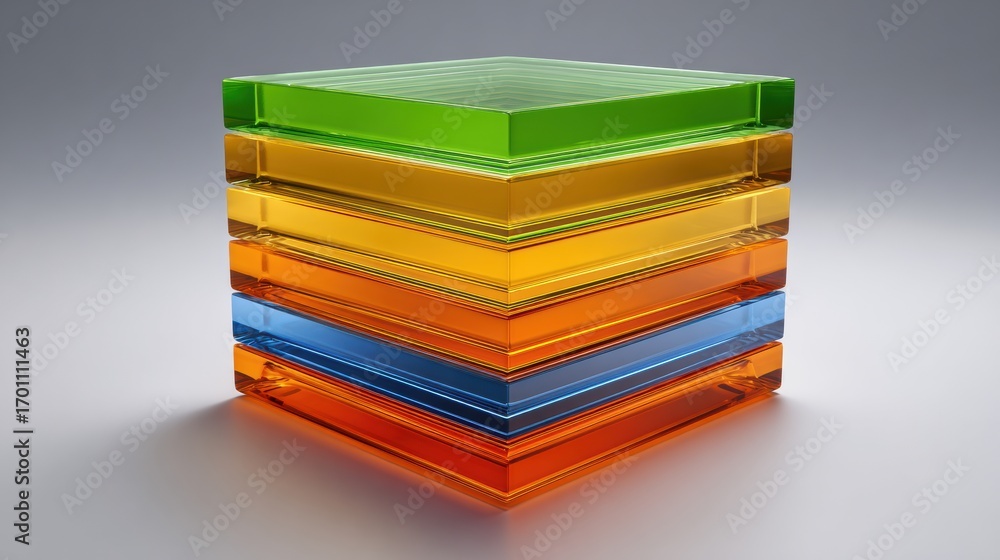 Aufkleber colorful layered translucent blocks stacked together create a visually striking decorative piece in 