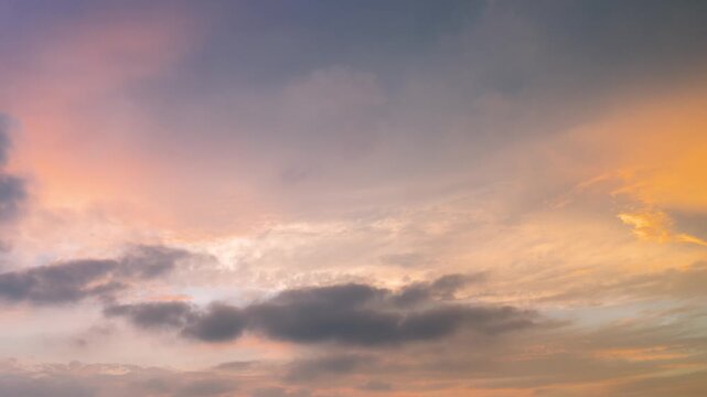 Dreamy sunset sky glows above desert-like beach at Dintouer Sandbank in Qigu Tainan Taiwan. A tranquil early autumn scene.