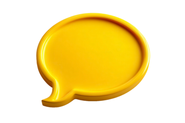 Yellow speech bubble with on transparent background